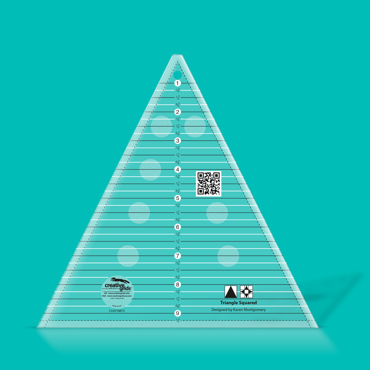 Creative Grids Triangle Squared Ruler 9.5" - CGRRTMT2