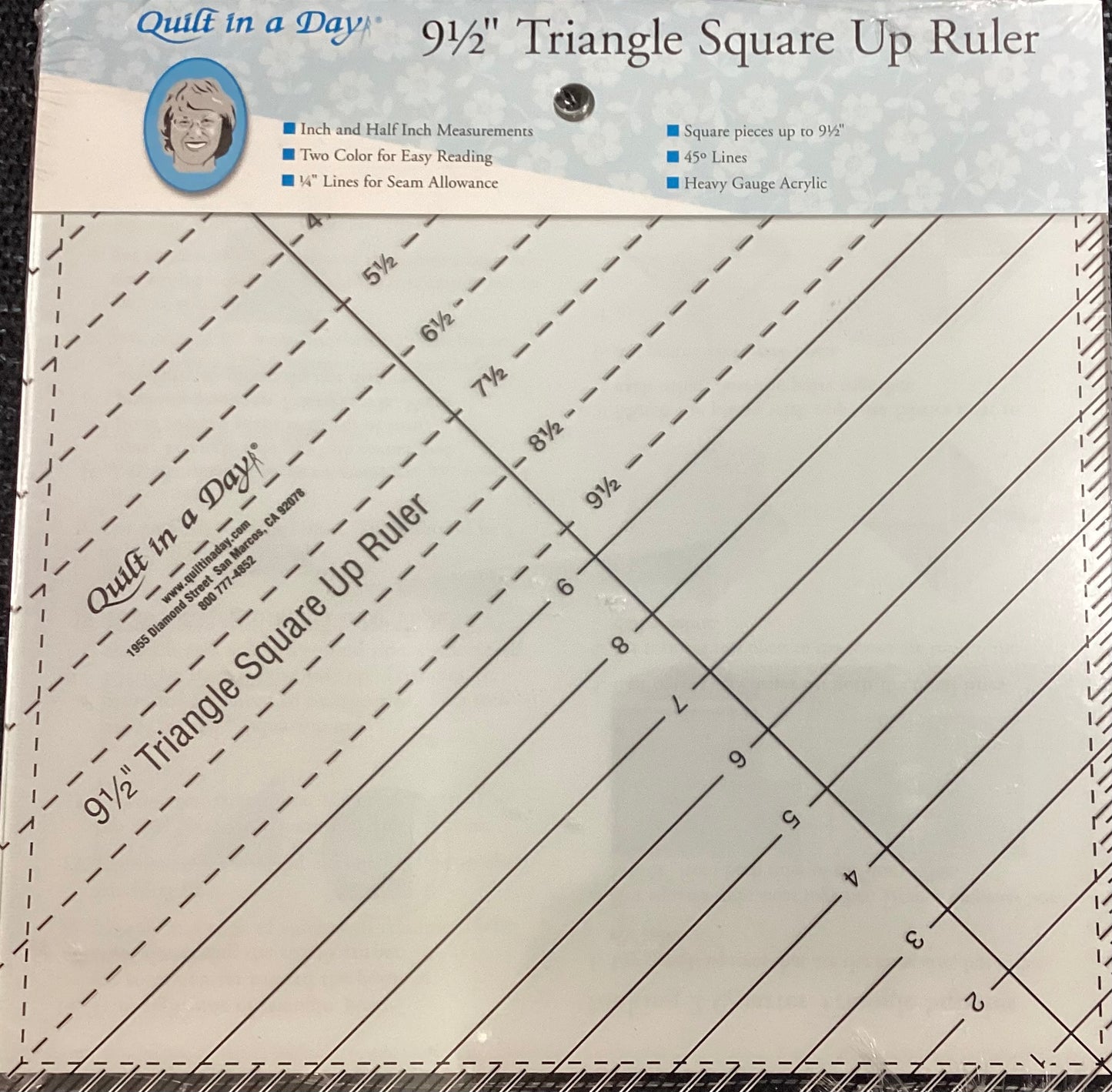 Quilt in a Day 9 1/2" Triangle square up ruler-9.5" square