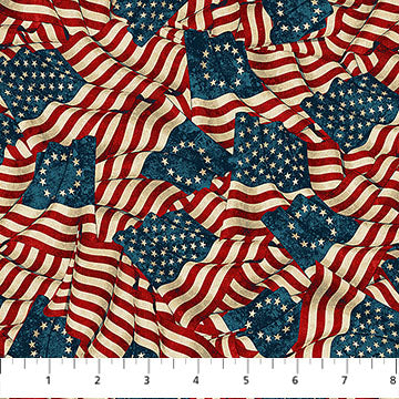 America 250 Beige Multi Flags 28371-12