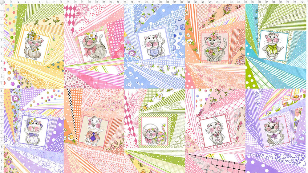 Loralie Designs Little Gray Cat Panel (Single)