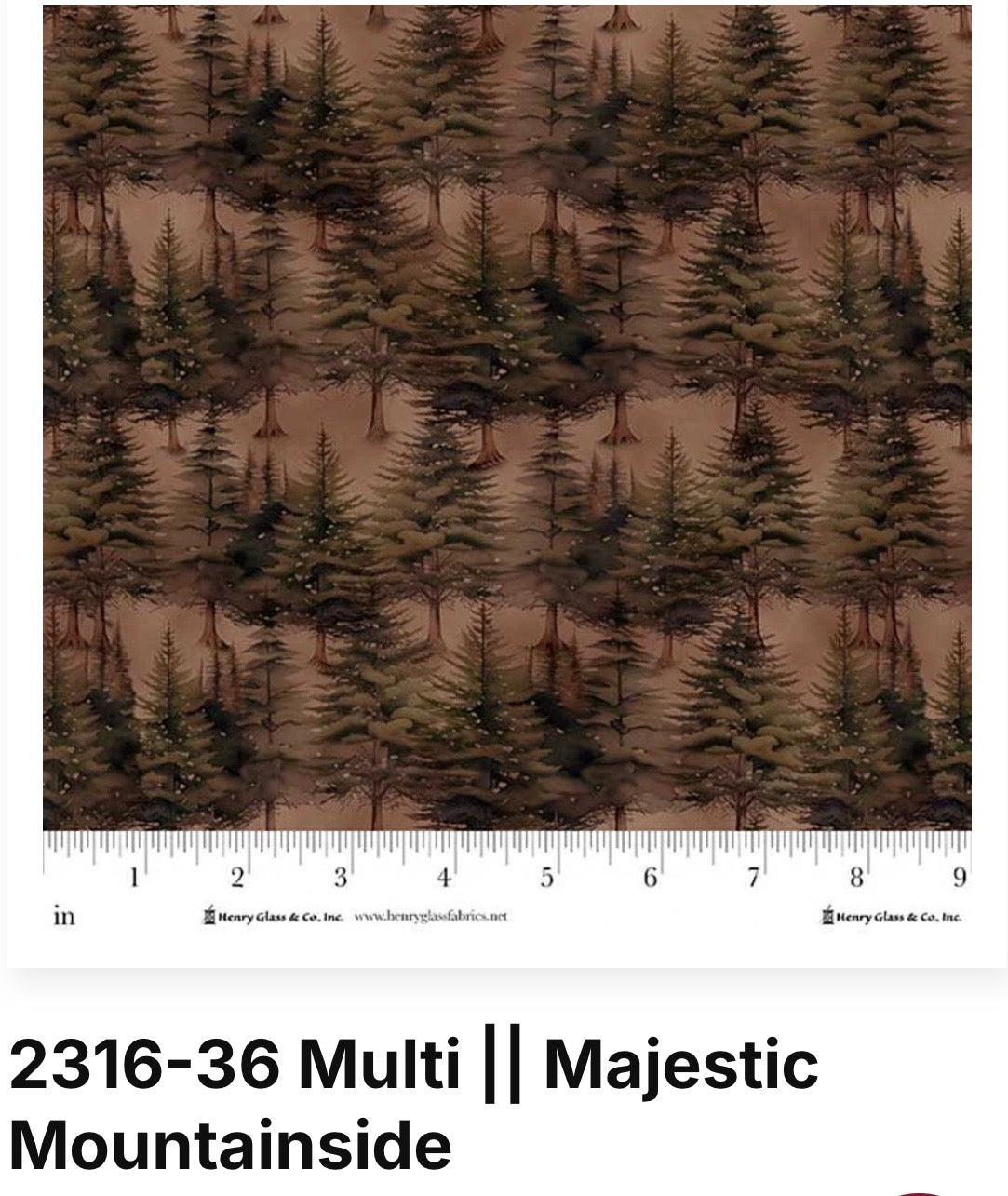 Majestic Mountainside by Jane Shade Beach for Henry Glass & Co. Patt#2316 Col# 36 Multi
