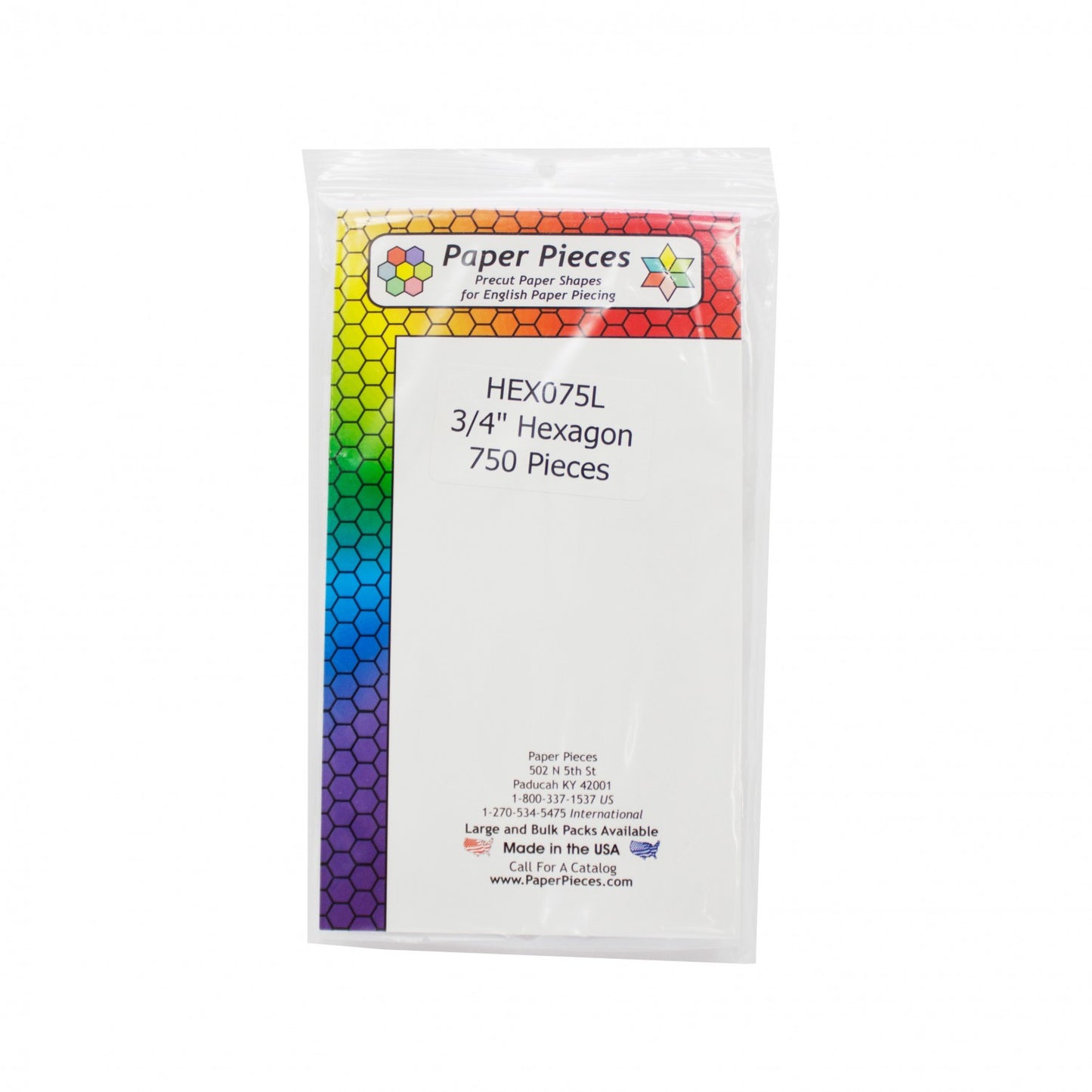 3/4” Hexagon Pieces 750 Pieces