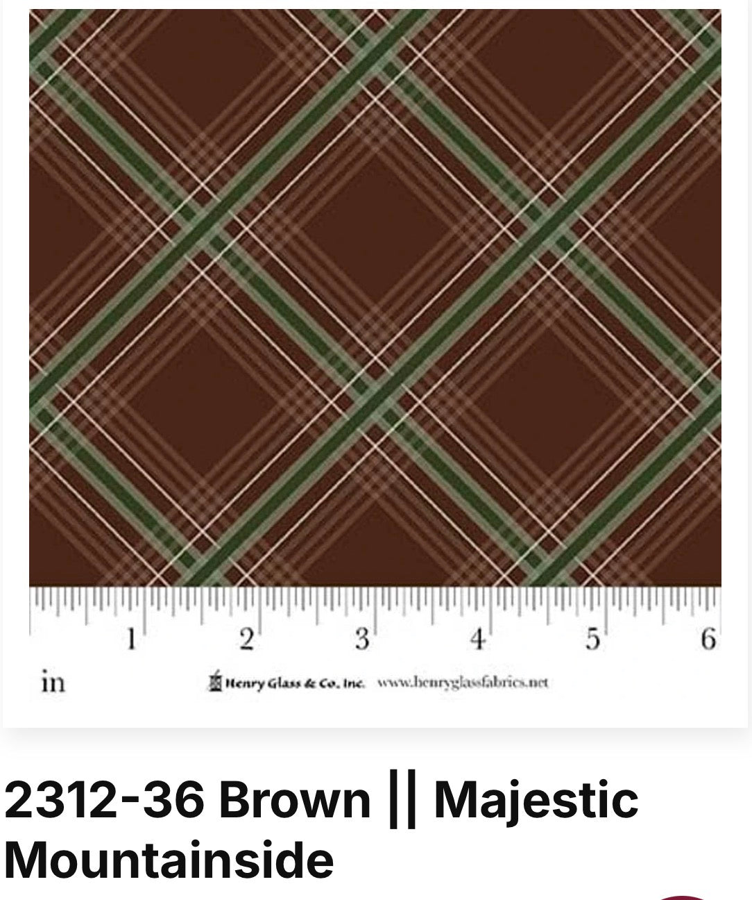 Majestic Mountainside by Jane Spade Beach for Henry Glass & Co. Patt# 2312 Col# 36 Brown