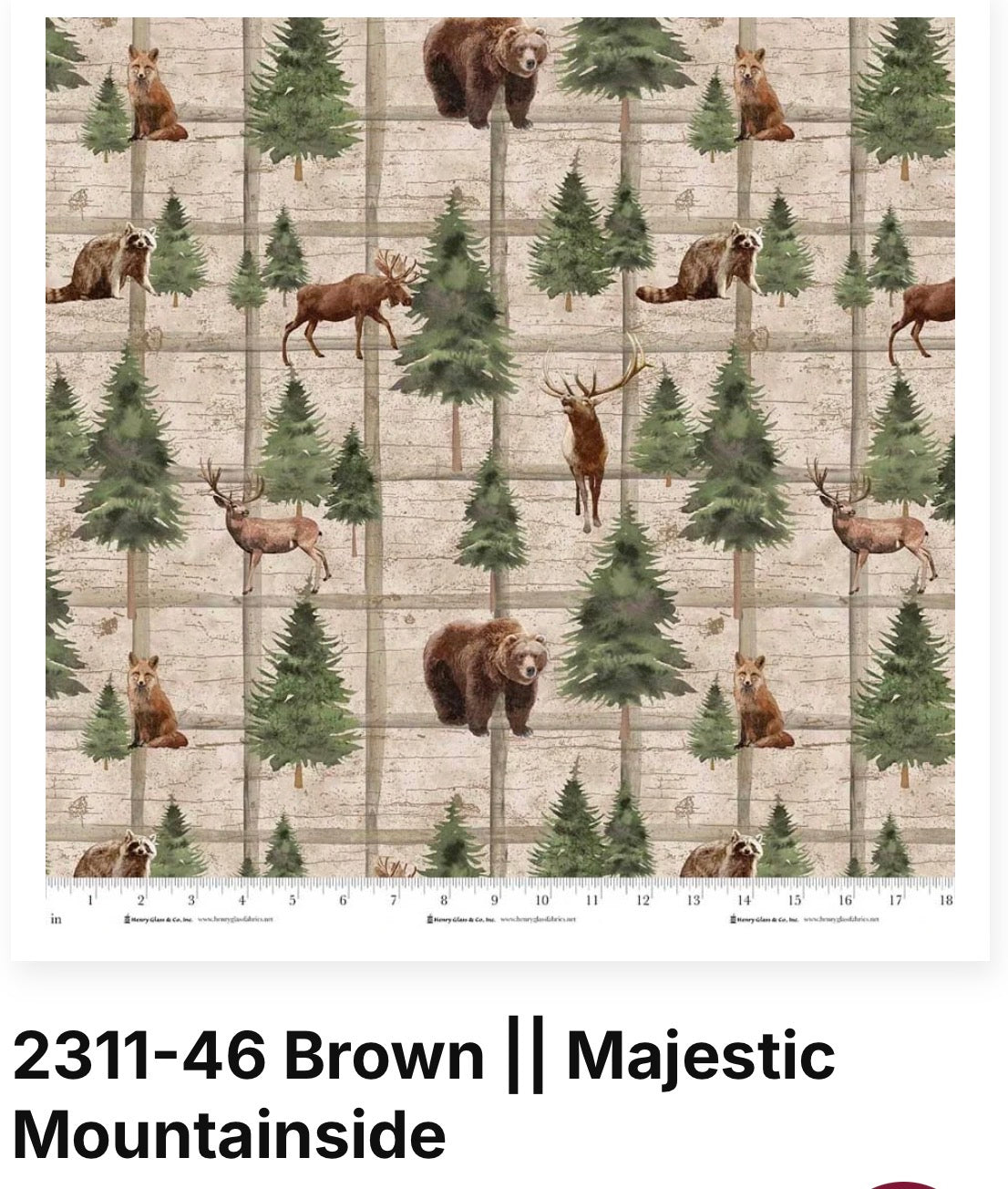 Majestic Mountainside by Jane Spade Beach for Henry Glass & Co. Patt# 2311 Col# 46 Brown
