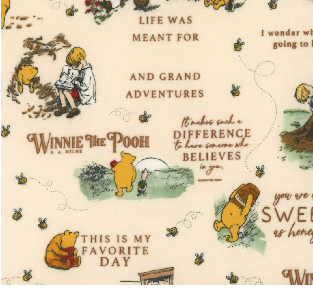 Riley Blake Designs Flannel Winnie the Pooh Quotes Cream F17502-Cream