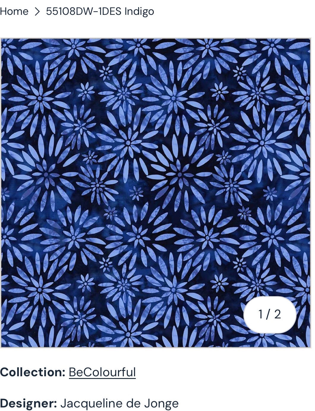 Windham Fabrics 108” Quilt Back, Twinkling Daisies, Indigo by Jacqueline de Jonge 55108DW-1DES