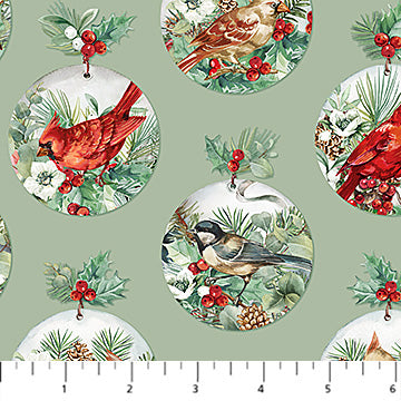 Home For Christmas Green Multi Baubles DP28926-72