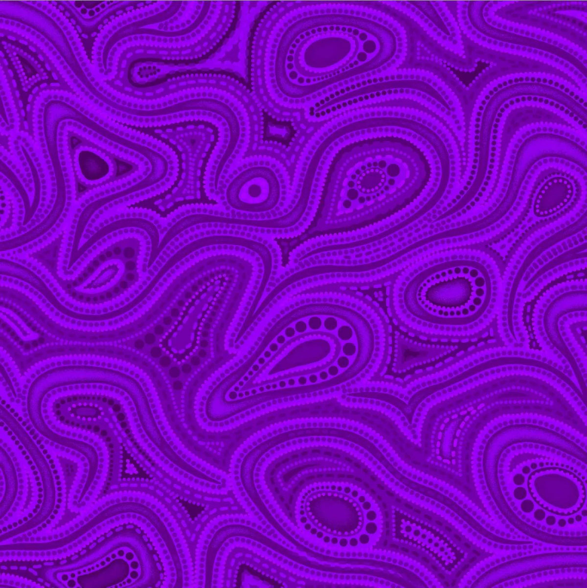 Oasis Fabrics Tjukurpa Land (pronounced “chook-orr-pa”) OA599256 Purple Tonal Swirls