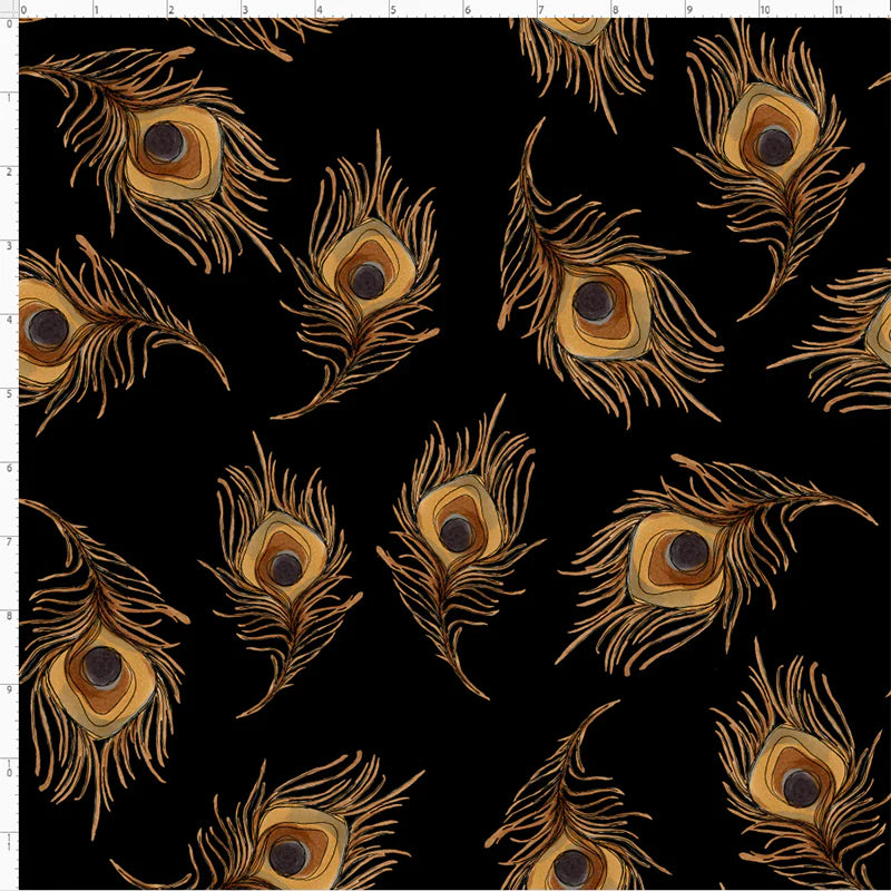 Loralie Designs 692-658 Wild Peacock Black