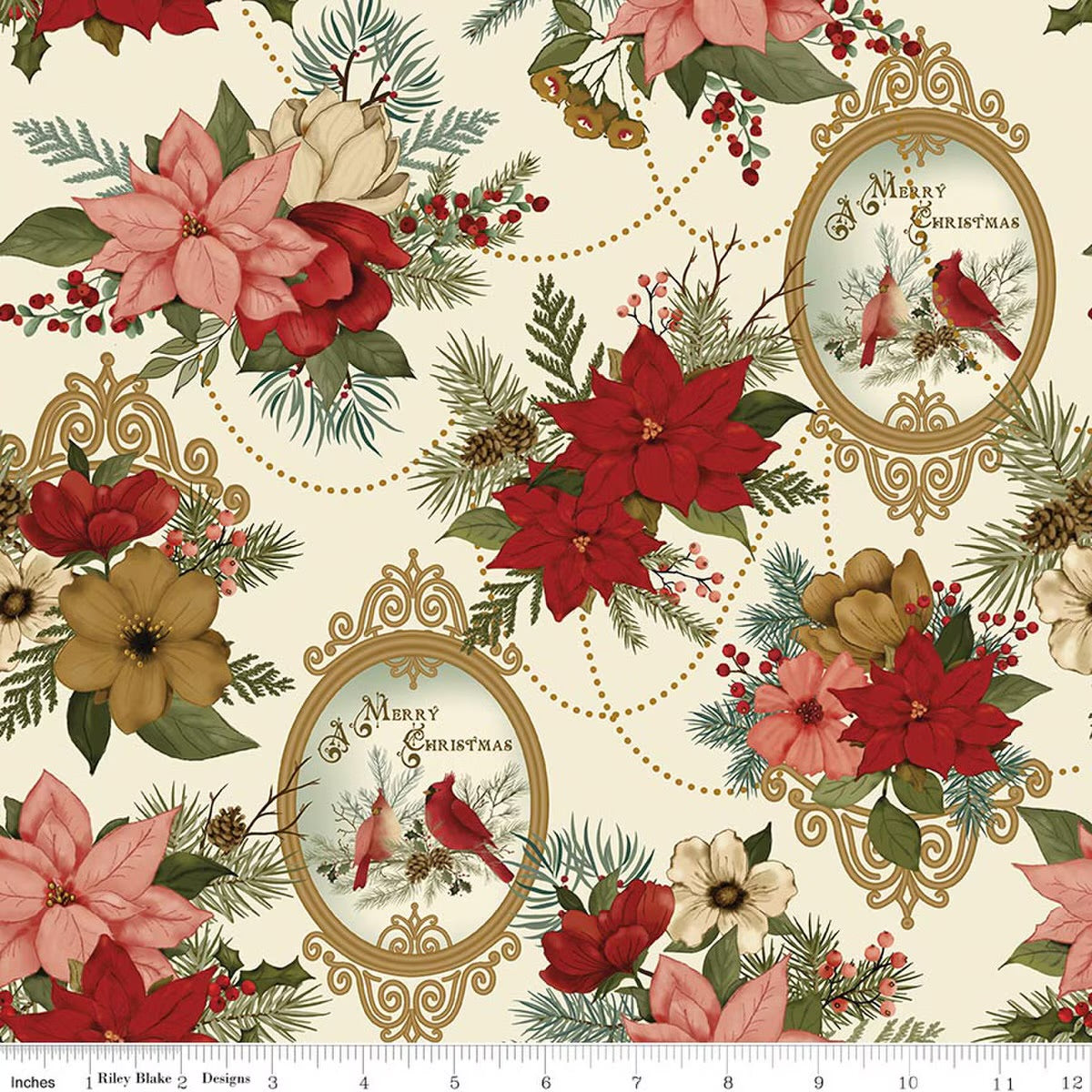 Christmas Greetings by Riley Blake Designs CD17660 Cream