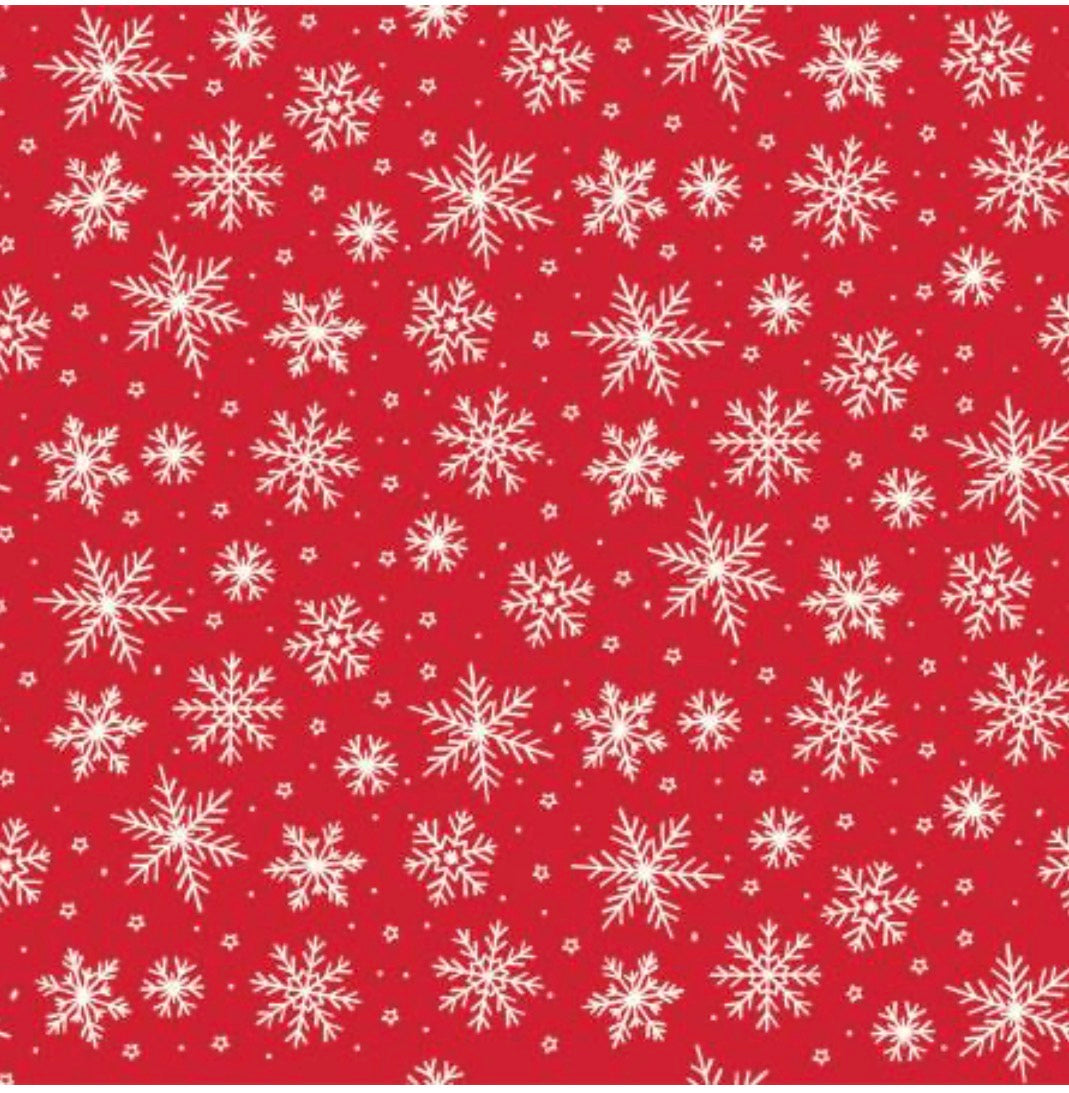 The North Pole Snowflakes Tomato Flannel F17752-Tomato