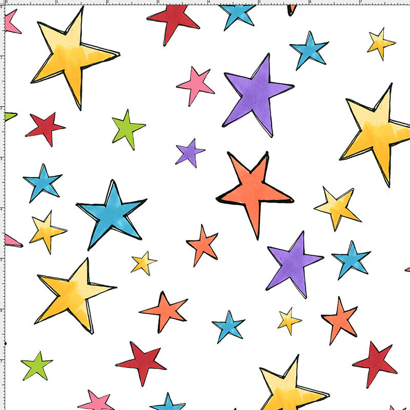 Loralie Designs Happy Stars White 692-457