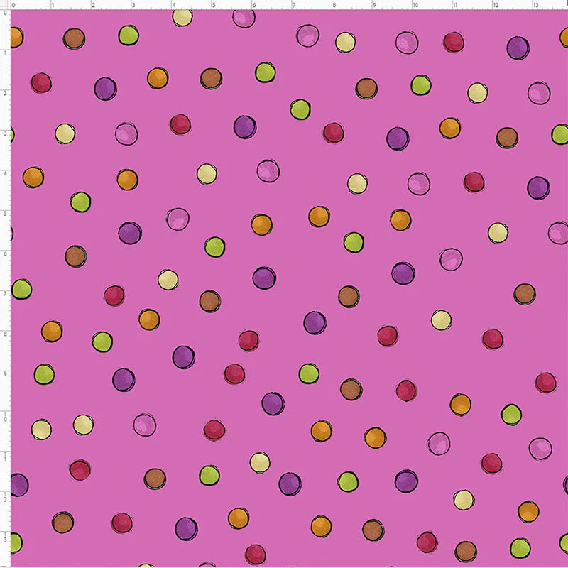Loralie Designs Tea Dot Hot Pink 692-614