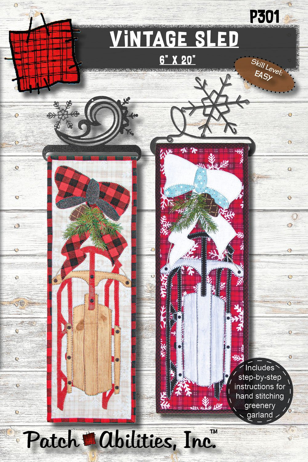 Patch Abilities, Inc. Vintage Sled Pattern P301 6” x 18”