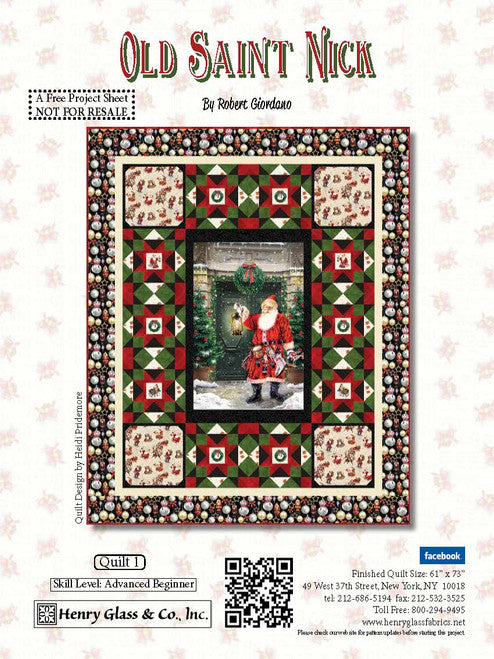 Old Saint Nick Quilt Kit 61” x 73”