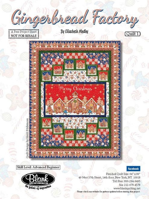 Gingerbread Factory Quilt Kit 64” x 80”