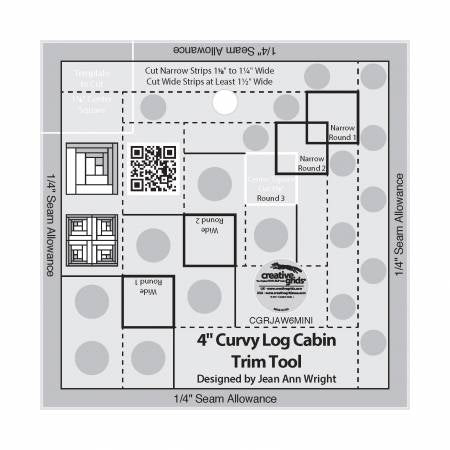 Creative Grids Ruler 4" Curvy Log Cabin Trim Tool CGRJAW6MINI