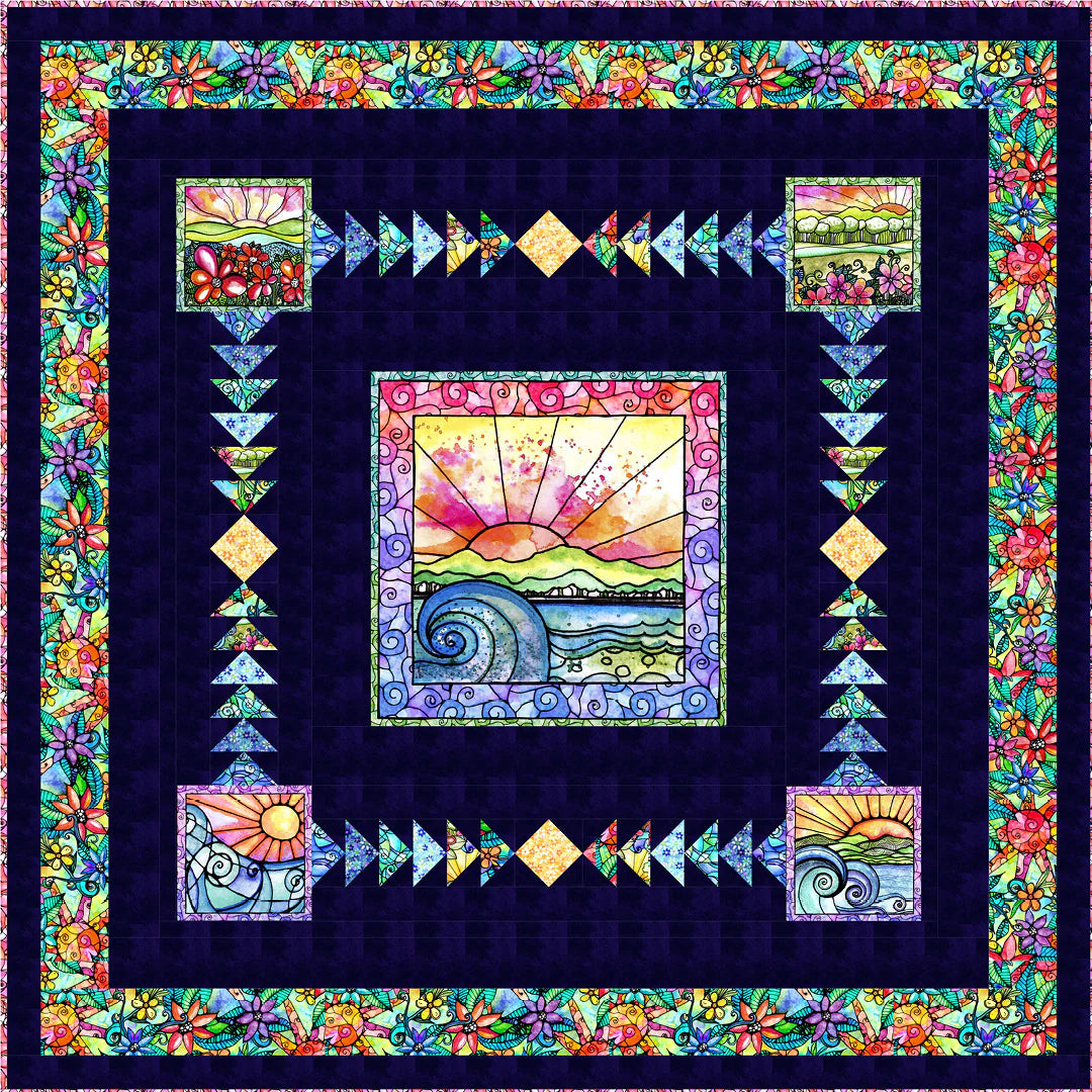 Sunset Escapes Quilt Kit 64” x 64”
