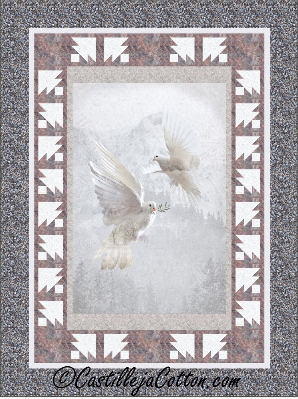 Pair of Doves Quilt Kit 54” x 72”