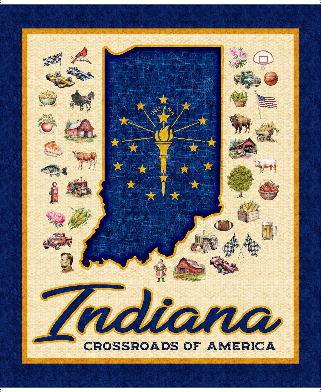 All Indiana Shop Hop Indiana Panel Multi 2600 31105 X