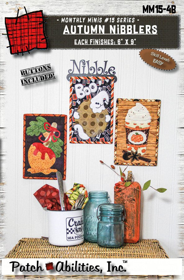 Patch Abilities Inc. Autumn Nibblers 6” x 9” MM15-4B with button pack