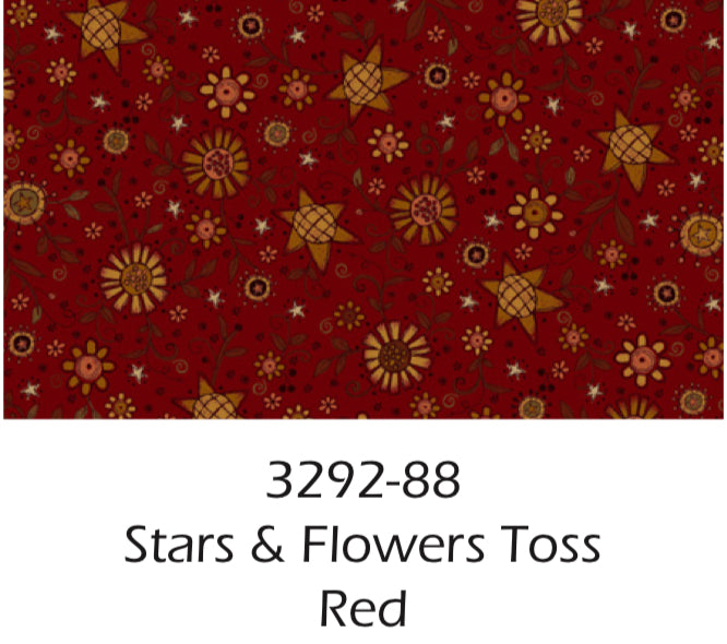 Oak and Maple by Janet Rae Nesbitt Pattern: 3292, Color: 88 Stars and Flowers Toss Red
