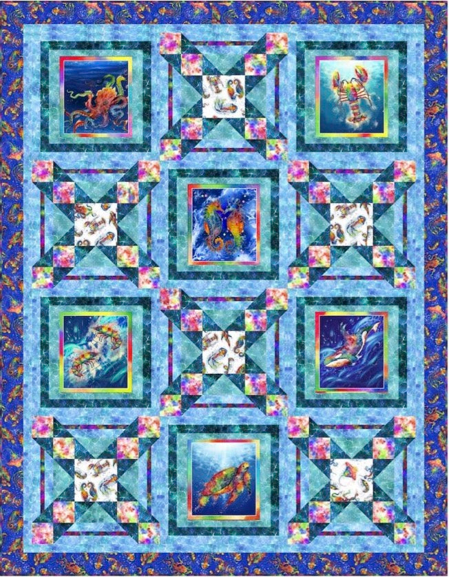 Underwater Rainbow Pattern 52” x 67”