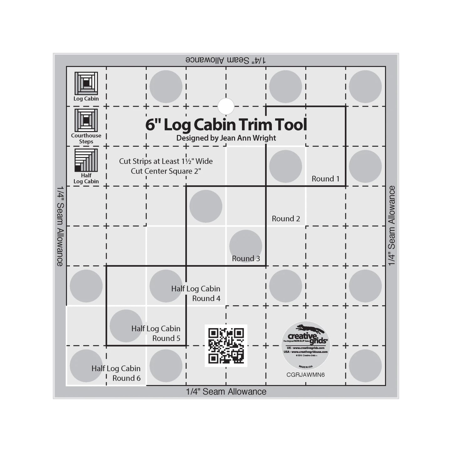 Creative Grids Ruler 6” Log Cabin Trim Tool