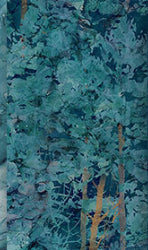 Northcott Silk USA Fox Den Collection DP28335-46 Dark Blue Trees
