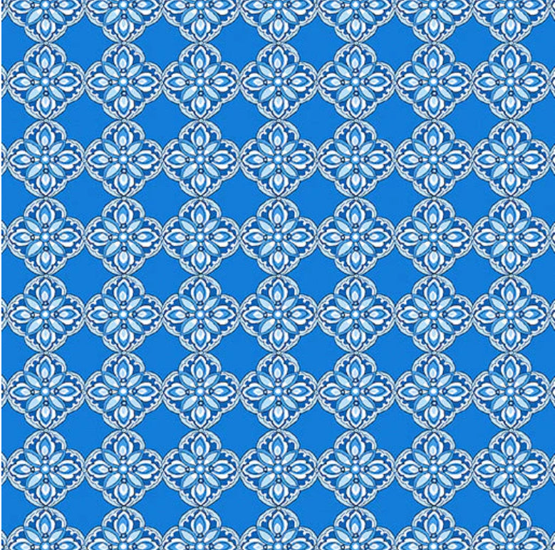 Benartex Bluesette Diamond Medallion Ocean Blue 13448-53