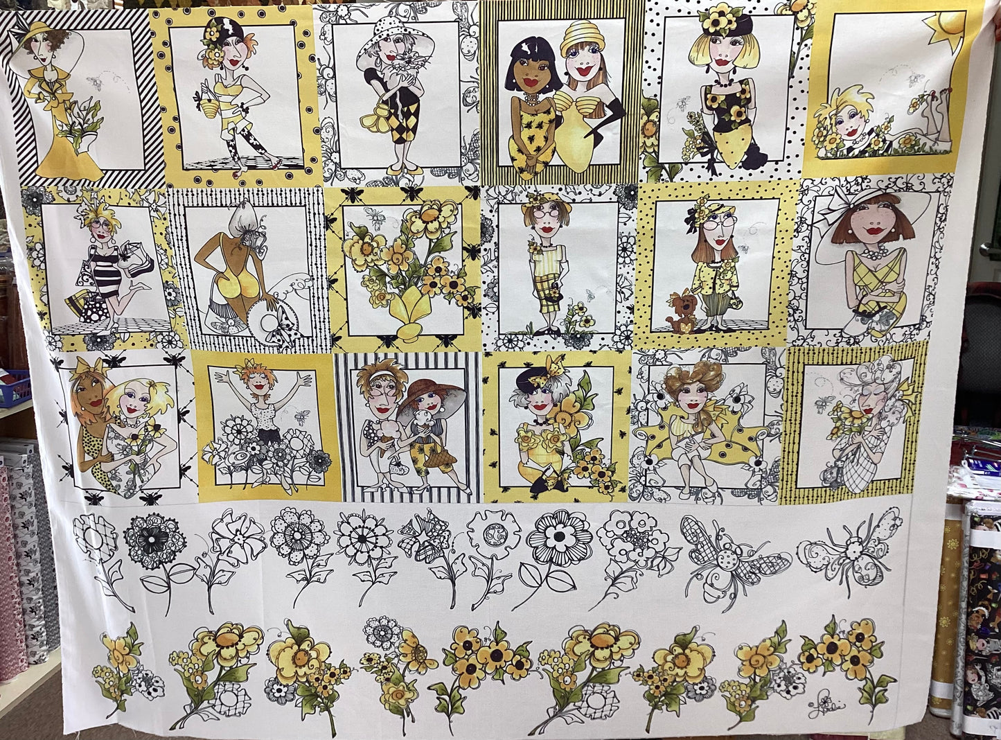 Loralie/Spoonflower Be Happy Panel 36” x 45”