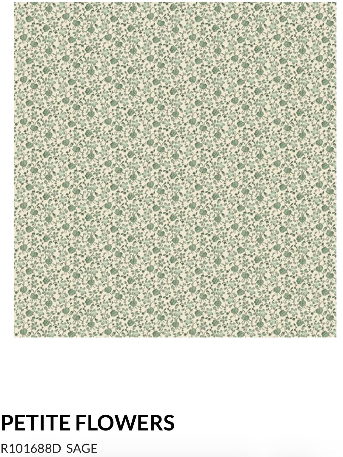 Marcus Fabrics Grace Elizabeth Collection by Carrie Quinn of Pieceful Gathering Quilt Shop, Petite Flowers R101688D Sage
