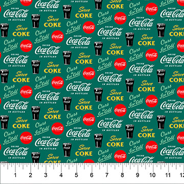 Northcott Coca-Cola Green Coke Glass CC1006-68