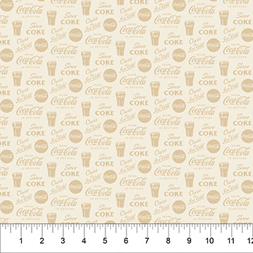 Northcott Coca-Cola Taupe Tonal Glass CC1007-30