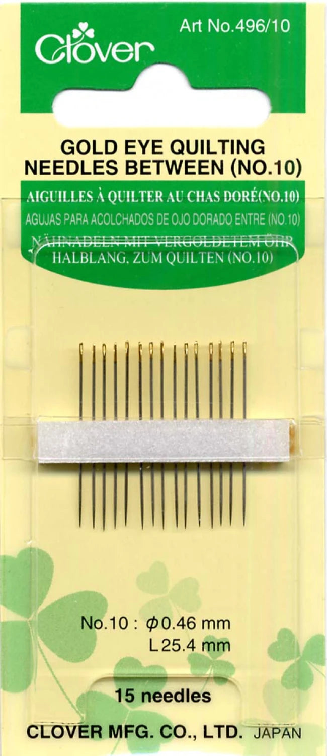 Clover Gold Eye Quilting Needles Between #10