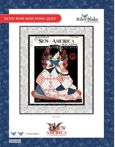 Betsy Ross Main Panel Quilt 46” x 55”