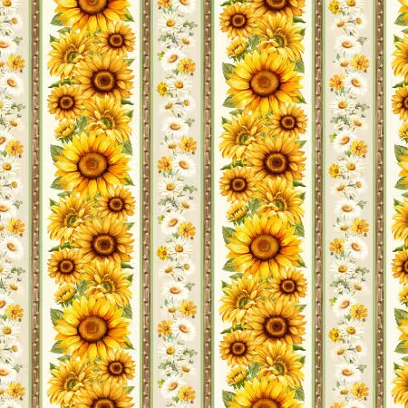 Timeless Treasures Fleur-CD3882 Cream Border Stripe