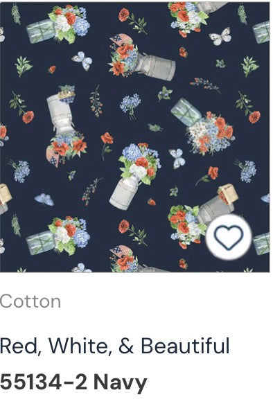 America The Beautiful by Leslie Trimbach for Windham Fabrics #55134-2 Red, White & Beautiful Navy