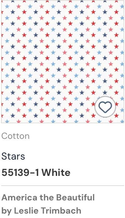 America The Beautiful by Leslie Trimbach for Windham Fabrics #55139-1 Stars White