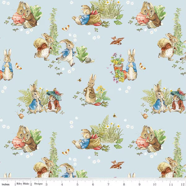Riley Blake Designs Peter Rabbit and Benjamin Bunny CD17250 Blue