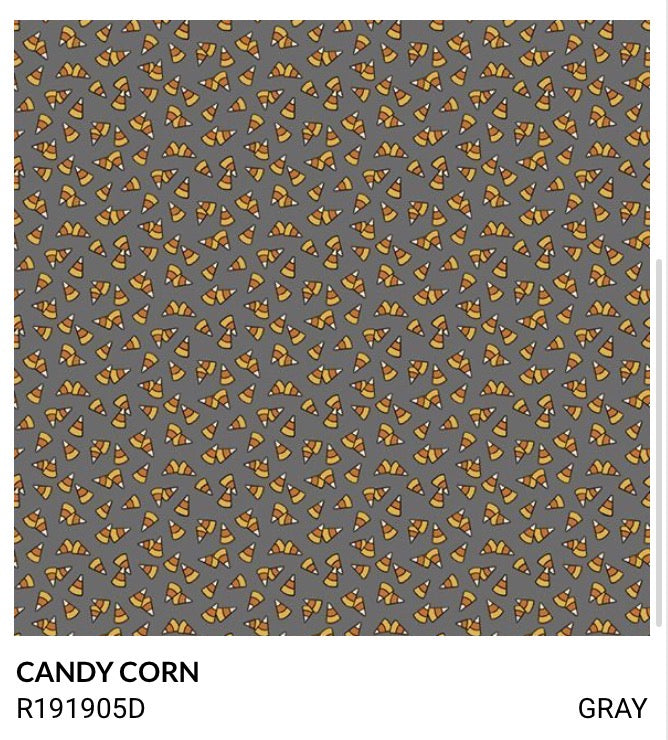 Marcus Fabrics Halloween Haunts by Designer Cindy Staub Candy Corn R191905D Gray