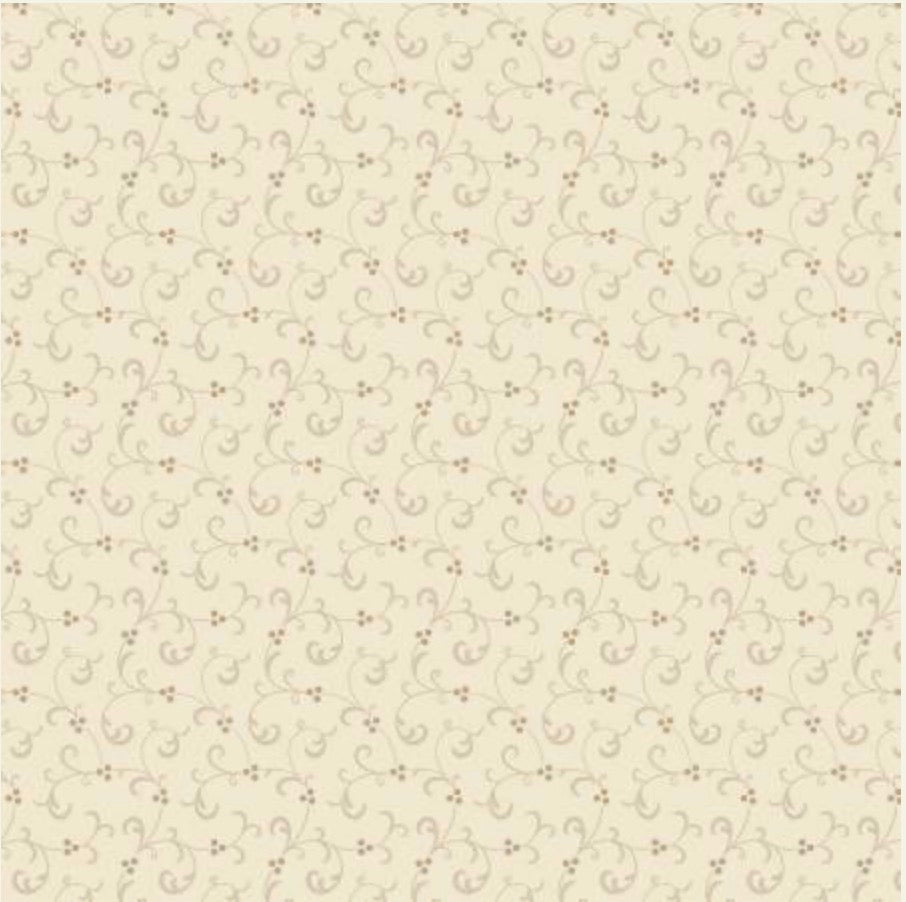 Marcus Fabrics Grace Elizabeth Collection by Carrie Quinn of Pieceful Gathering Quilt Shop, Swirl R101687D Cream