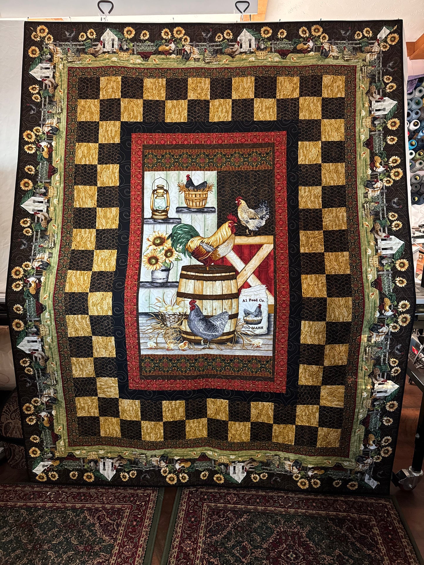 Mommy’s Chickens Quilt Kit 68” x 86 1/2”