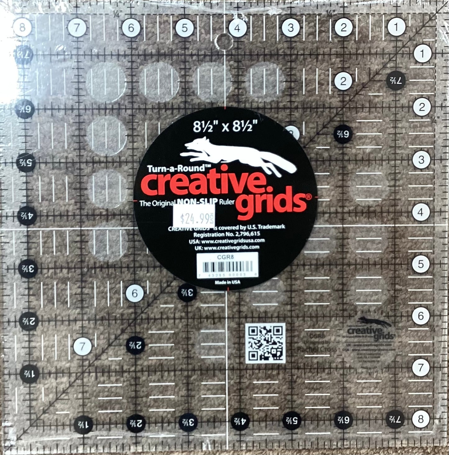 Creative Grids Ruler 8.5” x 8.5” CGR8