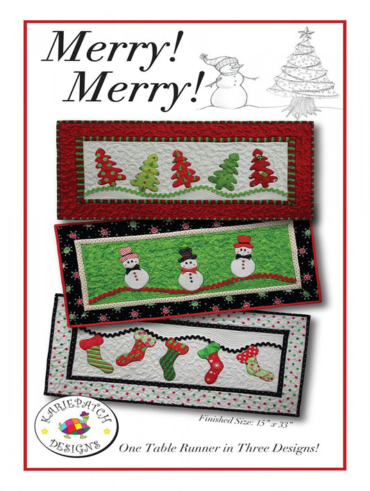 Merry! Merry! Pattern  by Kariepatch Designs 15" x 33"