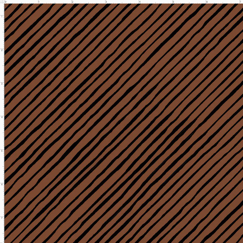 Loralie Designs Quirky Bias Stripe Brown/Multi 692-650