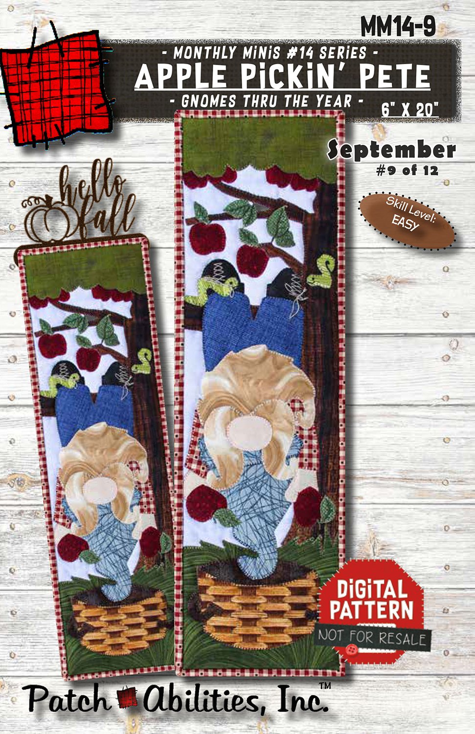 Patch Abilities, Inc. Apple Pickin’ Pete 6” x 20” (MM14-9)