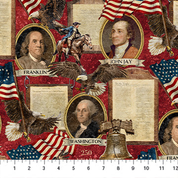America 250 Red Multi Founding Fathers DP28368-24