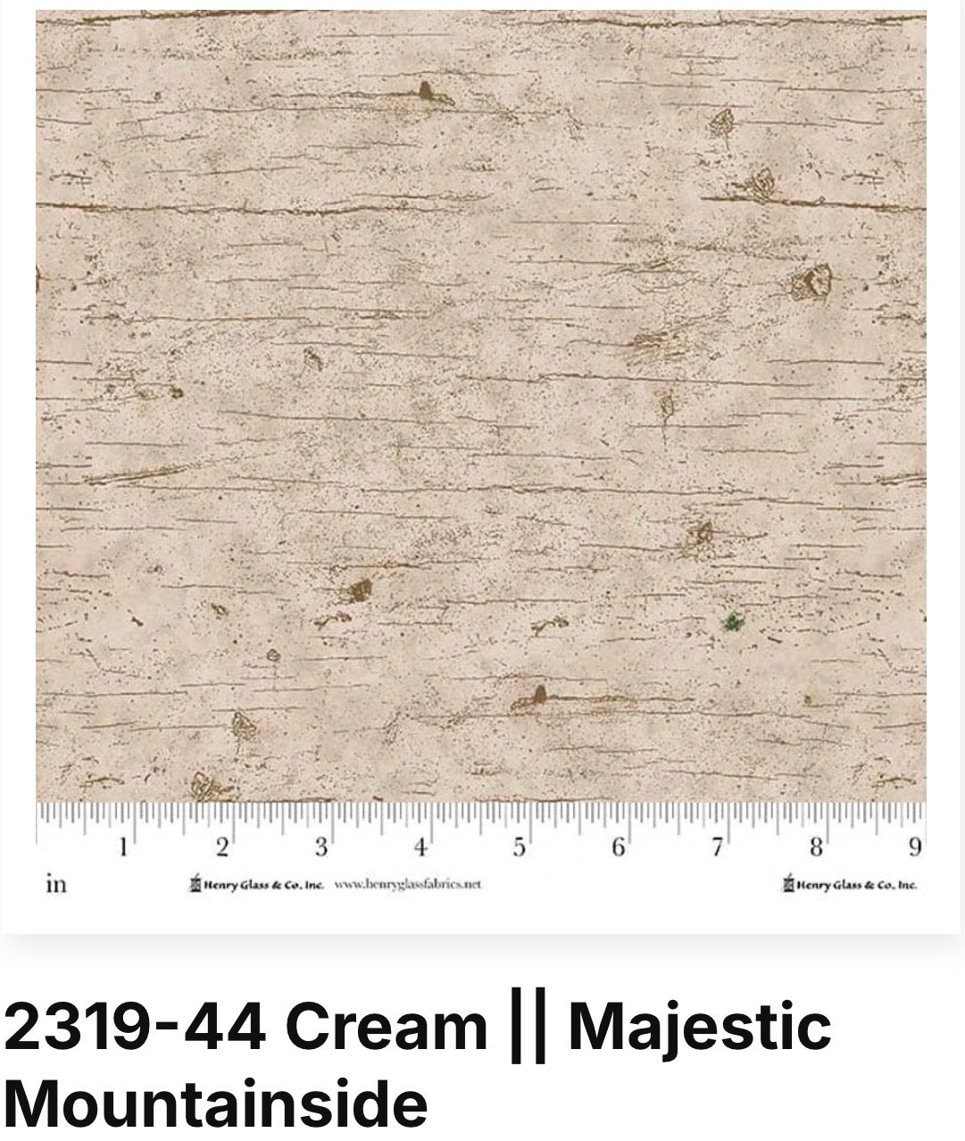 Majestic Mountainside by Jane Shade Beach for Henry Glass & Co. Patt# 2319 Col# 44 Cream