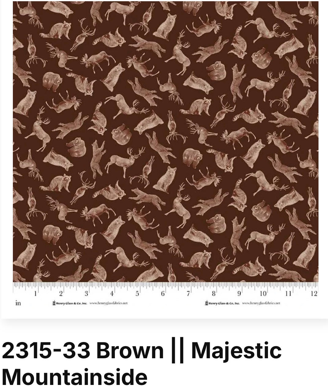 Majestic Mountainside by Jane Shade Beach for Henry Glass & Co. Patt# 2315 Col# 33 Brown